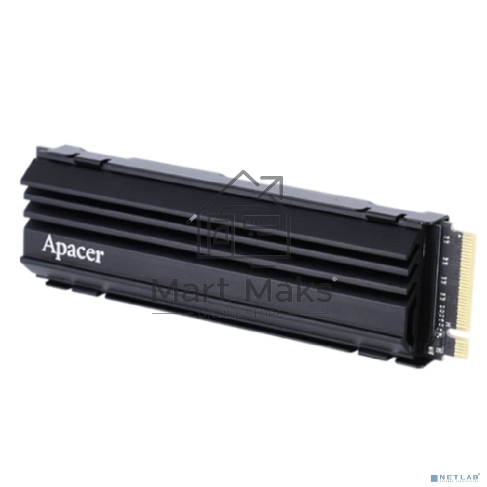 Накопитель SSD Apacer AS2280Q4U, 1Tb, M.2 2280, PCIe 4.0 x4, NVMe, R/W 7300/6000, с радиатором