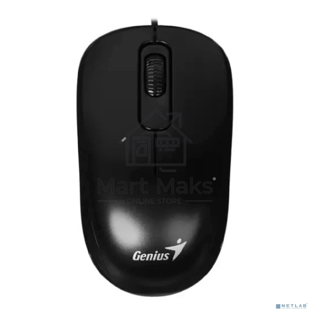 Мышь проводная Genius DX-110 черный, 1000 dpi, USB, кнопки - 3