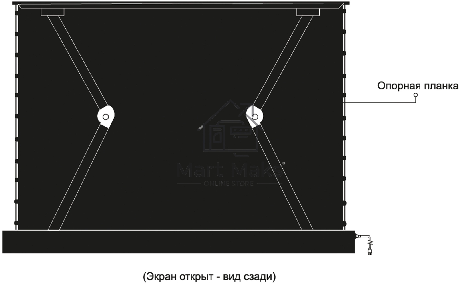 Экран Cactus 125x221см FloorRising CS-PSFRALR-221X125 16:9 напольный рулонный черный (моторизованный привод)
