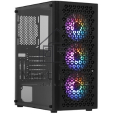 Компьютерный корпус Miditower ExeGate EVO-9202 (ATX, без БП, с окном, 1*USB+1*USB 3.0, аудио, 3 вент. 12см с RGb подсветкой)