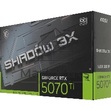 Видеокарта MSI GeForce RTX 5070 Ti 16G SHADOW 3X OC, 16GB GDDR7, 256 bit, 3xDP, HDMI, GPU 2482 MHz