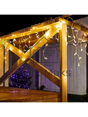 Гирлянда Neon-night Айсикл (бахрома) светодиодный, 2,4 х 0,6 м, прозрачный провод, 230 В, диоды теплый белый, 88 LED