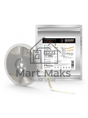 Лента светодиодная Gauss Elementary 2835 -SMD 4.8W 12V DC теплый белый IP66 (ZIP bag 5m)