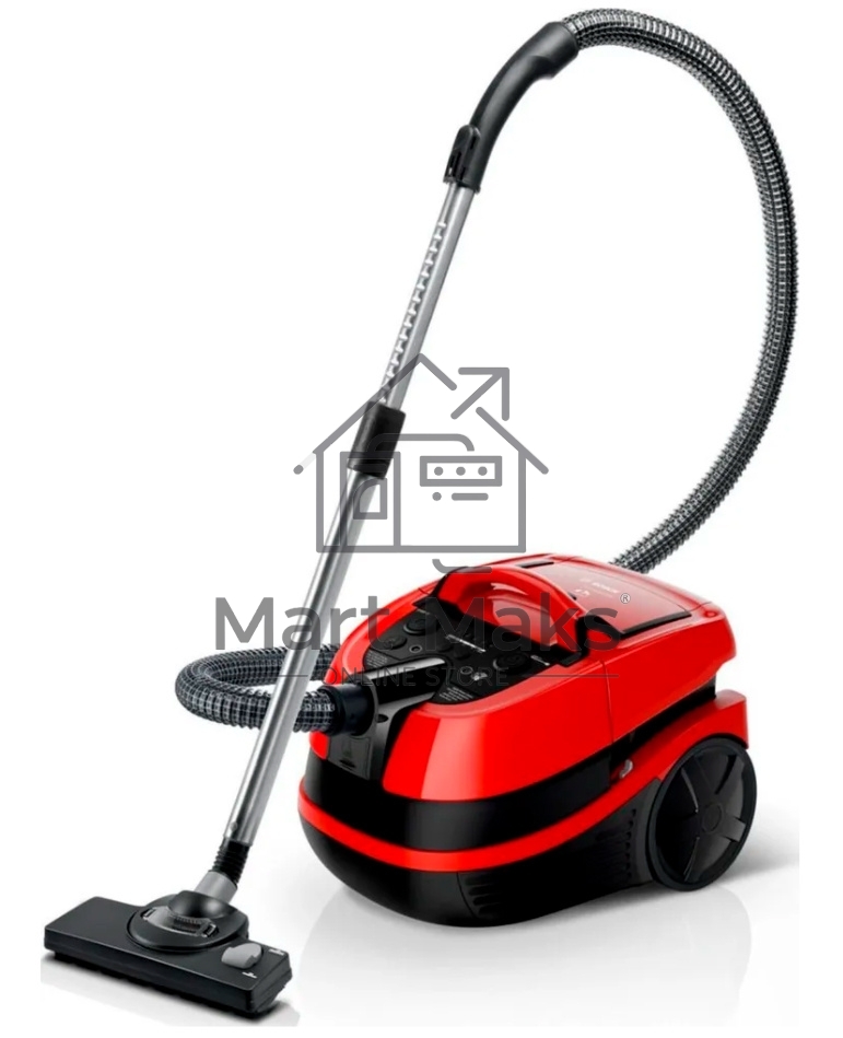 Пылесос Bosch BWD421PET красный, 2100 Вт, уборка влажная/сухая, пылесборник контейнер 5 л