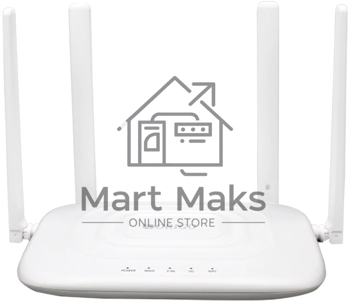 Беспроводной двухдиапазонный маршрутизатор AC1200, 1x1000Base-T WAN, 3x1000Base-T LAN, 4 внешние антенны 5 dBi