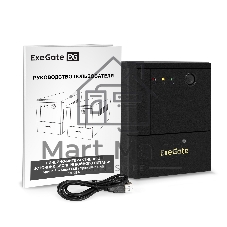Источник бесперебойного питания ExeGate SpecialPro UNB-1000.LED.AVR.4SH.USB (1000VA/700W,LED, AVR, 4*Schuko, USB, батарея 12V 7.2Ah - 2 шт., металлический корпус, Black)