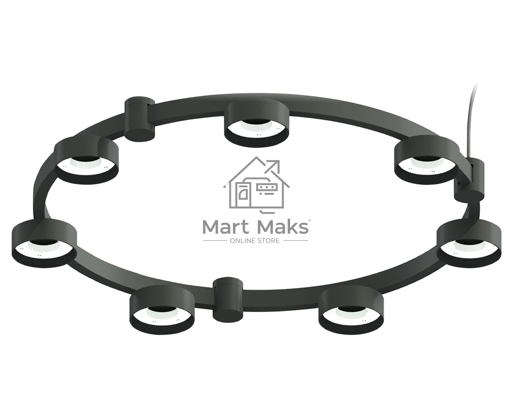 Корпус светильника C9238/7 SBK черный песок D635*70.5mm GX53/7