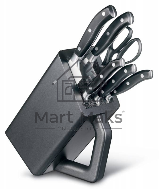 Набор ножей кухонных Victorinox Forged Cutlery Block (7.7243.6) компл.:6шт с подставкой черный подар.коробка