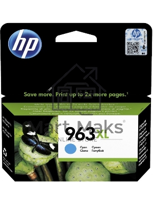 Картридж струйный HP 963XL 3JA27AE голубой увеличенной емкости (1600 стр) для HP OfficeJet Pro 9010, 9013, 9020, 9023