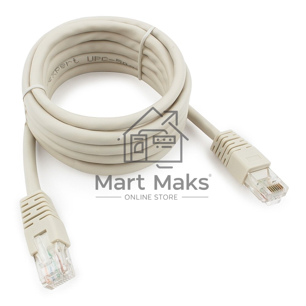 Патч-корд UTP Cablexpert PP6U-2M кат.6, 2м, литой, многожильный (серый)