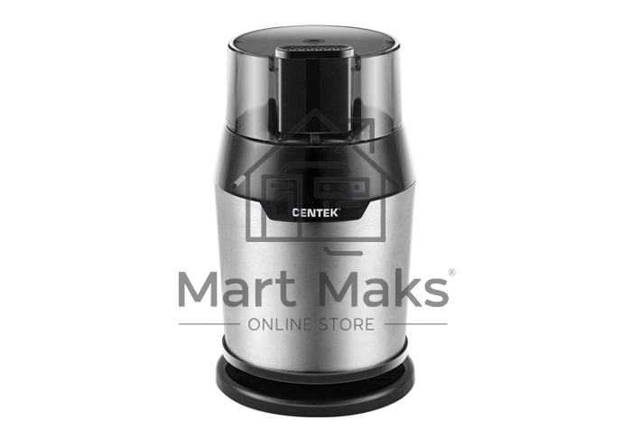 Кофемолка Centek CT-1362 (сталь) 200Вт, 60гр, стальн стакан, стальн чаша, прозрачная крышка