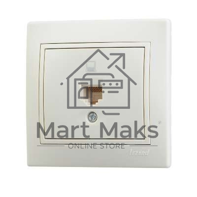 Розетка компьютерная 1-м СП Мира RJ45 крем/крем Lezard 701-0303-139