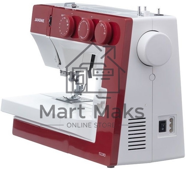 Швейная машина Janome 1522RD 25 операции, петля автомат, верт. челнок, нитевдеватель, мягкий, подарочный набор (шпульки, ножницы, сантиметровая лента, игольница )