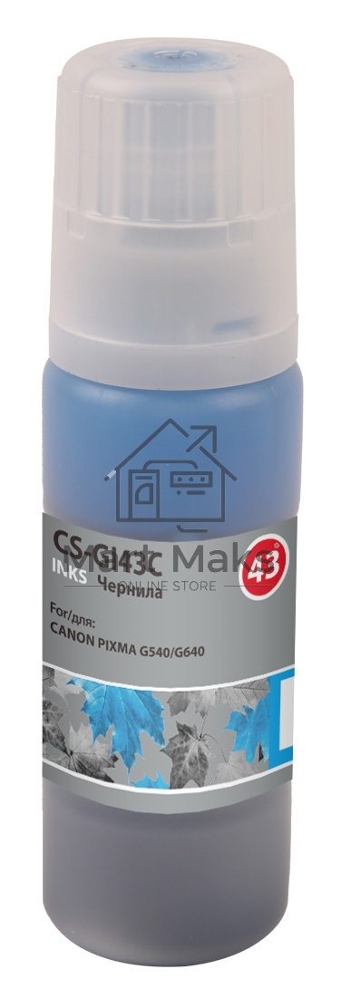Чернила Cactus CS-GI43C голубой60мл для Canon Pixma G640/540