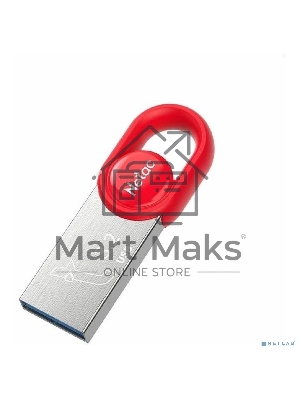 Флешка USB Netac UM2 (NT03UM2N-032G-32RE), 32Gb, USB 3.0, R/W 130/50, серебристый/красный