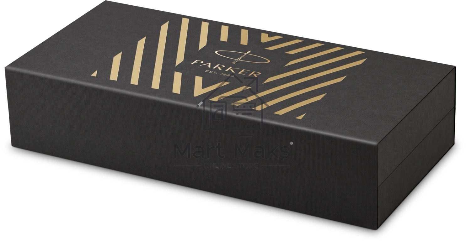 Ручка роллер Parker Ingenuity Pioneers T571 (2200951) Arrow Grey GT F, черные чернила, подарочная коробка