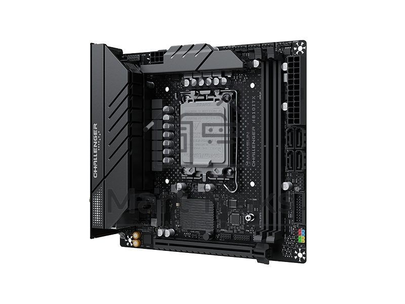 Материнская плата Maxsun MS-Challenger H810ITX WIFI, LGA1851, Intel H810, 2xDDR5, 4xSATA, 2xM.2, 1xPCIe 5.0 x16, 1xDP, 1xHDMI, 1x1Gb LAN, Wi-Fi 6, Bluetooth 5.2, 4xUSB-A 10Gbps, 2xUSB-A 5Gbps, 2xUSB-A 2.0, 3x3.5 мм, Mini-ITX