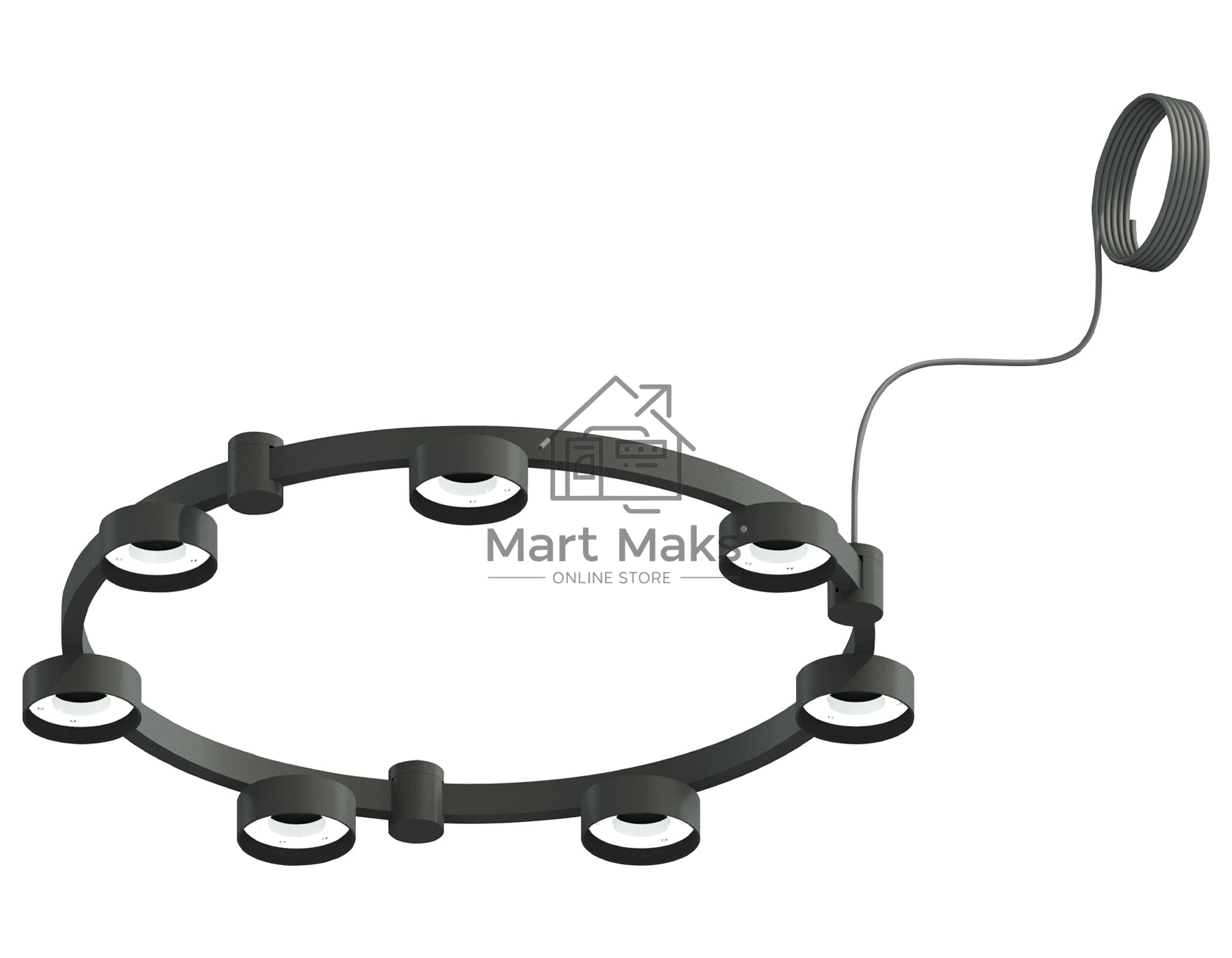 Корпус светильника C9238/7 SBK черный песок D635*70.5mm GX53/7