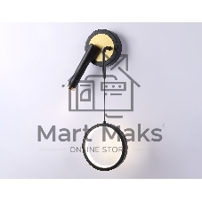 Настенный светодиодный светильник Ambrella light FL51652/1+1 BK/GD черный/золото 10W 4200K 500*227*90