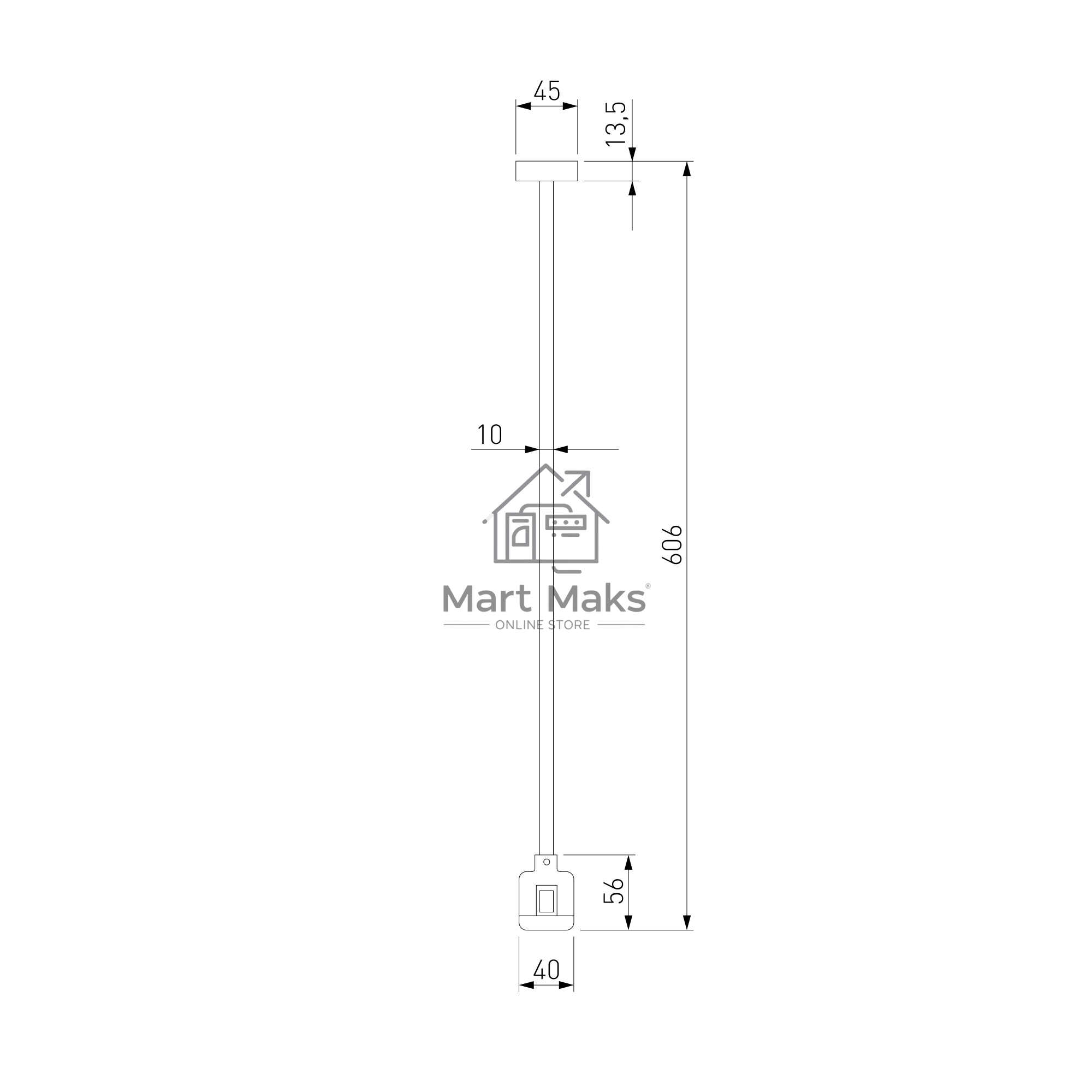 Декоративная стойка с коннектором h606mm MEDIUM 85153/00 Esthetic Magnetic