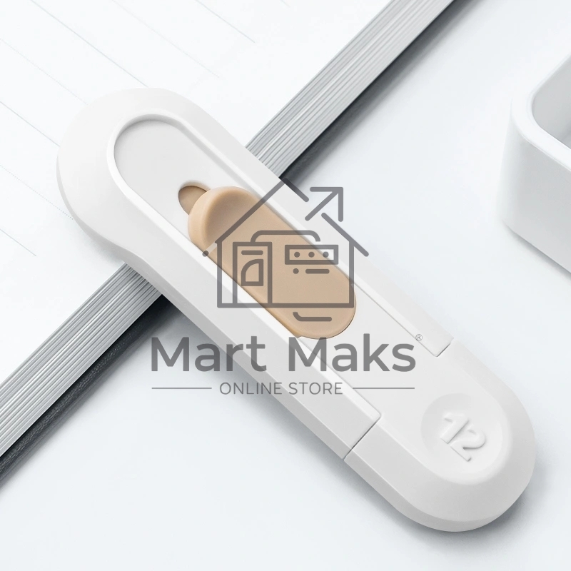 Нож канцелярский Deli NS065White шир.лез.12мм выдвижное лезвие пластик белый блистер