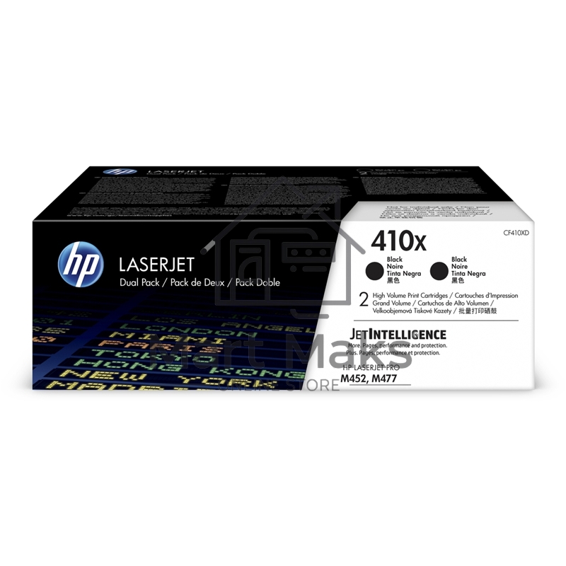 Картридж лазерный HP 410X черный двойная упаковка увеличенной емкости (CF410XD) для HP CLJ M477/M452/M377dw 2 х 6 500 стр.