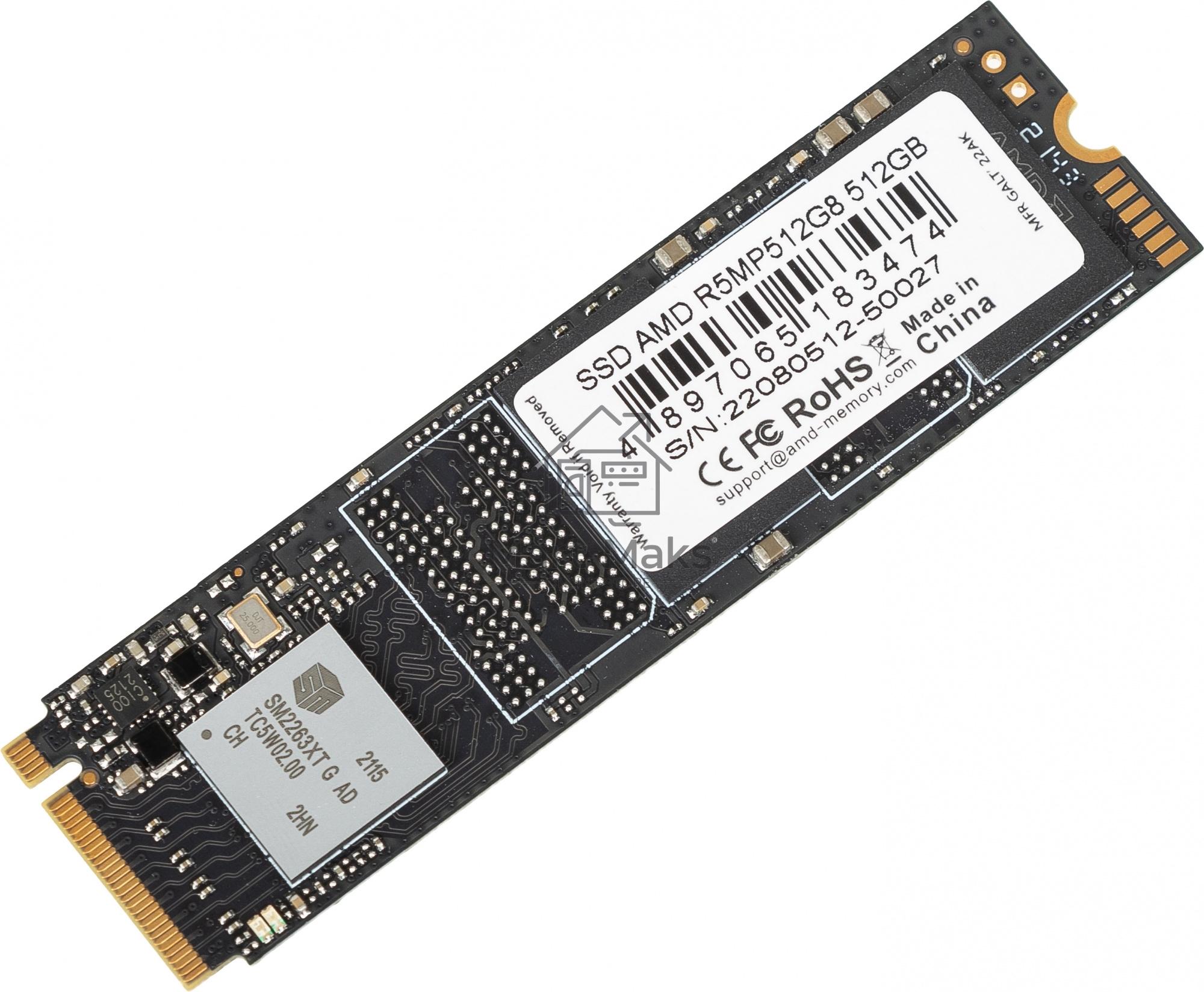 Накопитель SSD AMD Radeon 512Gb M.2 2280, NVMe,PCIe 3.0 x4, R/W 2000/1600