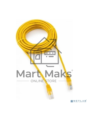 Патч-корд UTP Cablexpert PP12-7.5M/Y кат.5e, 7.5м, литой, многожильный (желтый)