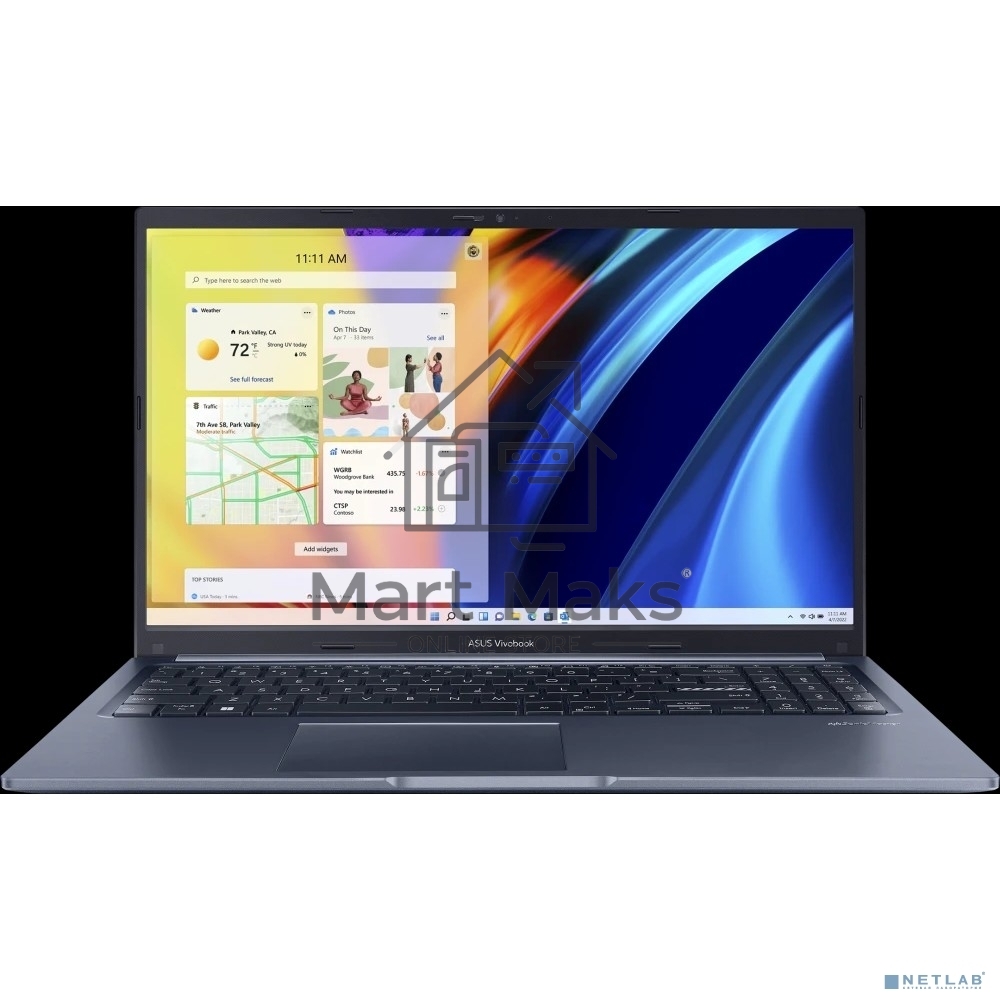 Ноутбук Asus Vivobook 15 X1502VA-BQ924 синий 90NB10T1-M01890 Core i7 13620H 16Gb SSD512Gb Intel Iris Xe graphics 15.6