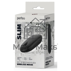 Мышь беспроводная Perfeo SLIM черный, 1200 dpi, радиоканал, USB, кнопки - 3