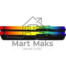 Оперативная память Kingston Fury Beast RGb, DDR5, 32Gb (2x16 Gb), 6000 MHz, CL30, радиатор, RGb, черный