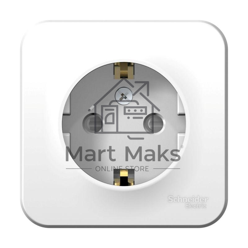 Розетка ОП BLANCA 16А 250В защ. шторки с заземл. изол. пласт. бел. SchE BLNRA011111