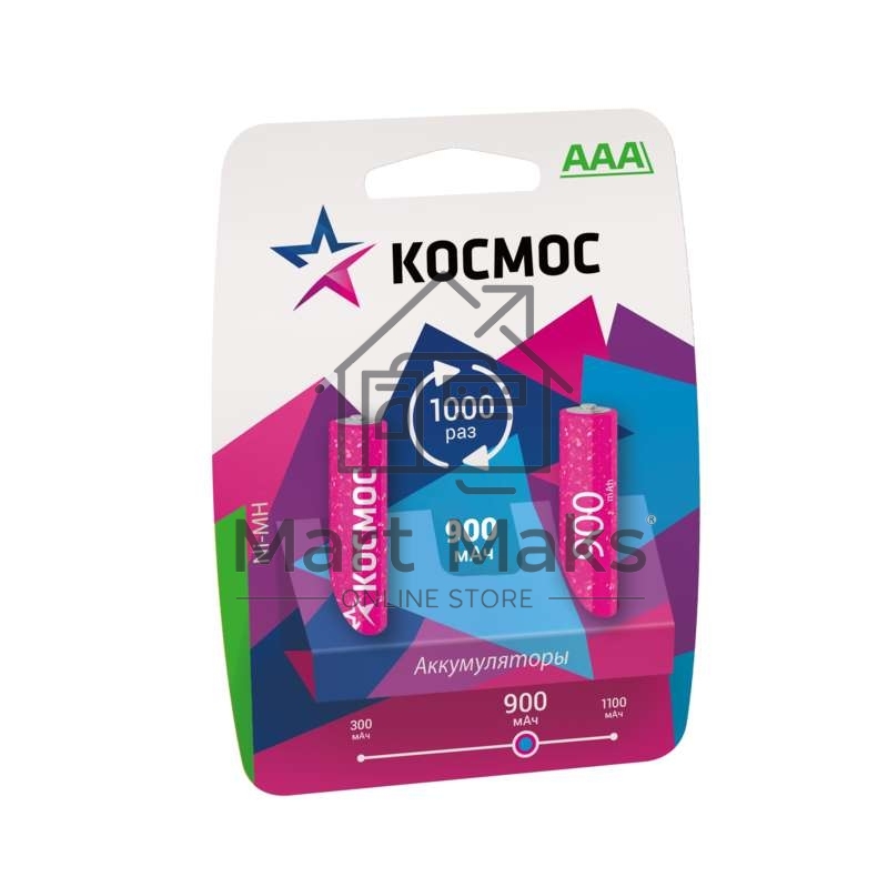 Аккумулятор R03 NI-MN 900мА.ч BP-2 (блист.2шт) Космос KOCR03NIMH(900MAH) ЦЕНА ЗА 1 шт