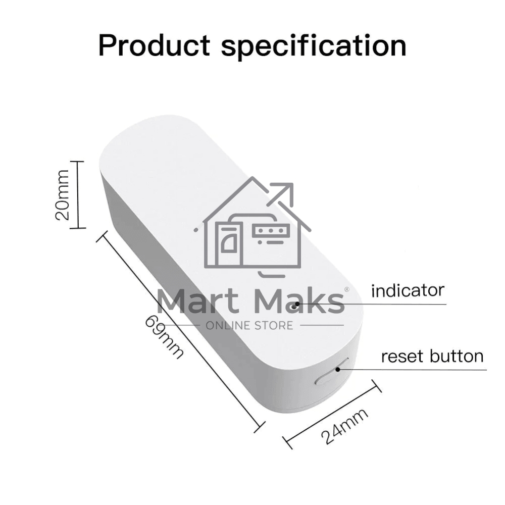 Датчик вибрации MOES Vibration Sensor ZSS-Z-VBR, Zigbee, AAA 2шт х 1.5 V