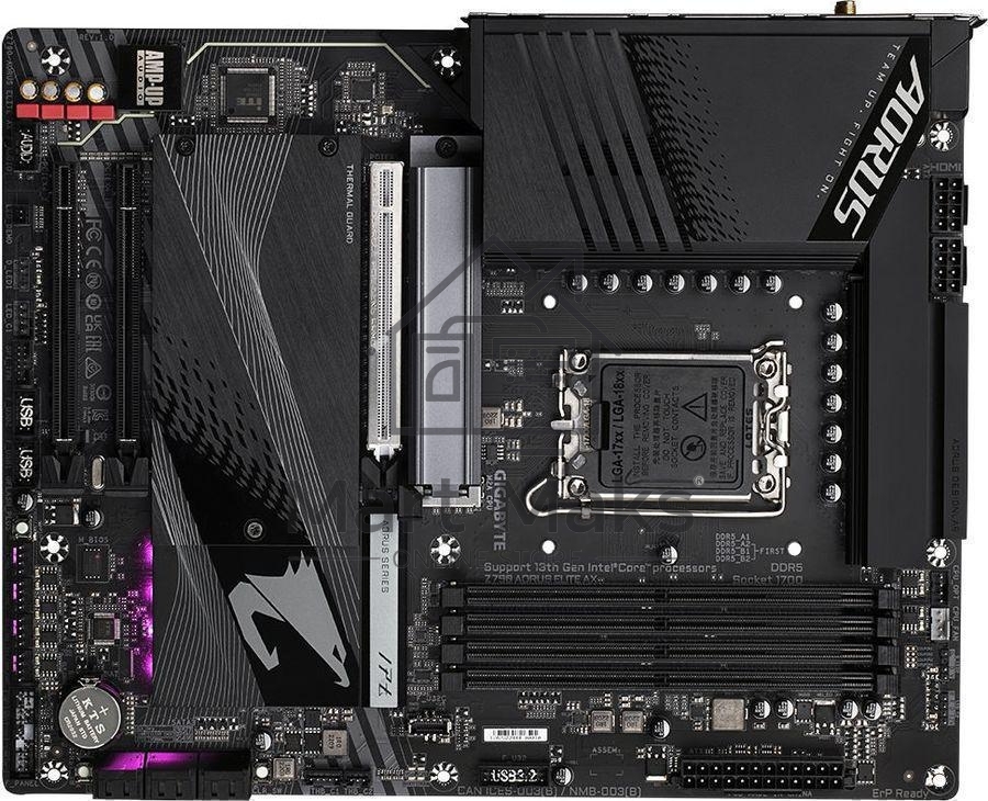 Материнская плата Gigabyte Z790 AORUS ELITE AX, LGA 1700, Intel Z790, 4xDDR5, 6xSATA, 4xM.2, 1xPCI-E 5.0 x16, 1xPCI-E 3.0 x4, 1xDP, 1xHDMI, 1x 2.5Gb LAN, 2xUSB-A 2.0, 3xUSB-A 3.2 Gen 1, 2xUSB-A 3.2 Gen 2, 1xUSB-C 3.2 Gen 2x2, 7.1, ATX