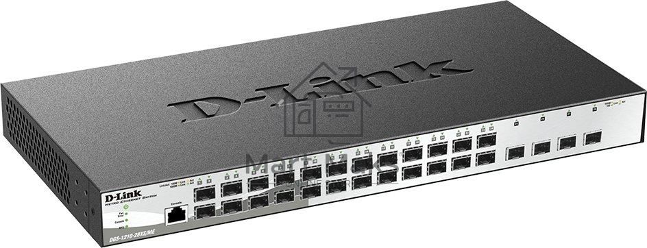 Управляемый L2 коммутатор DGS-1210-28XS/ME/B2A с 24 портами 100/1000Base-X SFP и 4 портами 10GBase-X SFP+