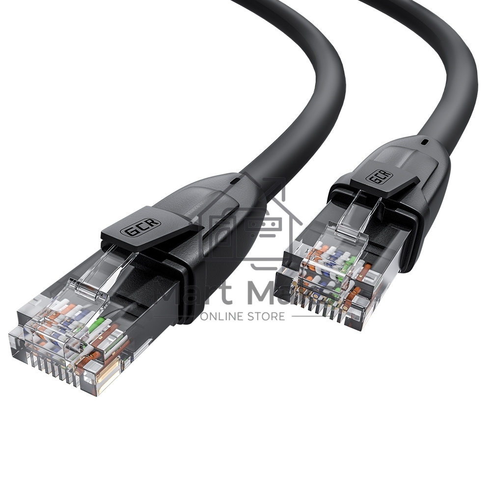 Патч-корд GCR прямой 20.0m UTP кат.6, черный, 24 AWG, ethernet high speed, RJ45, T568B, GCR-52538