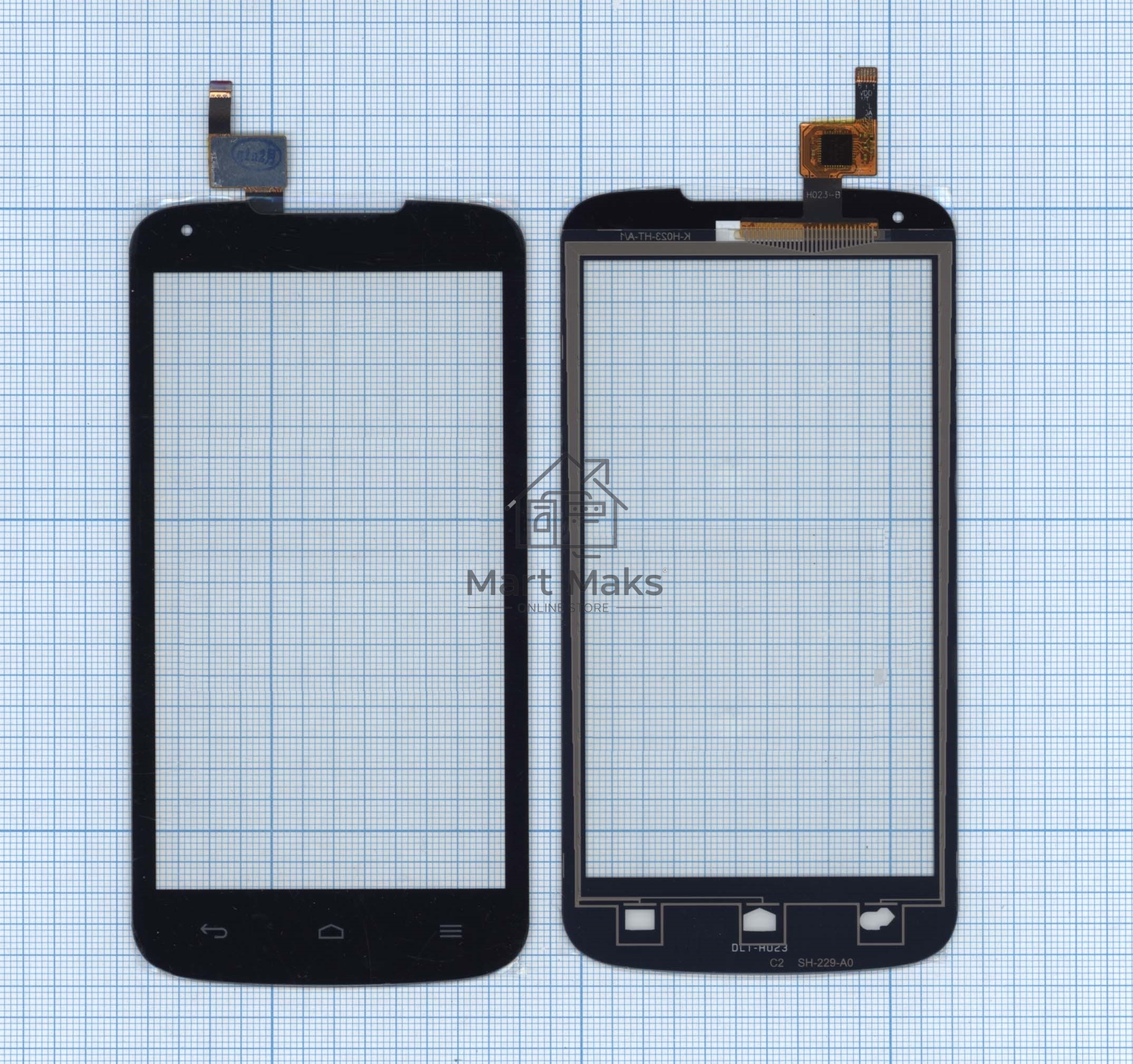 Сенсорное стекло (тачскрин) для Huawei Ascend Y520 (D2Y520-U22), черное