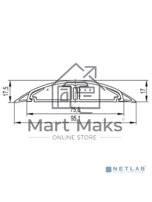 Кабель-канал напольный 75х17 L2000 пластик CSP-F G сер. ДКС 01332