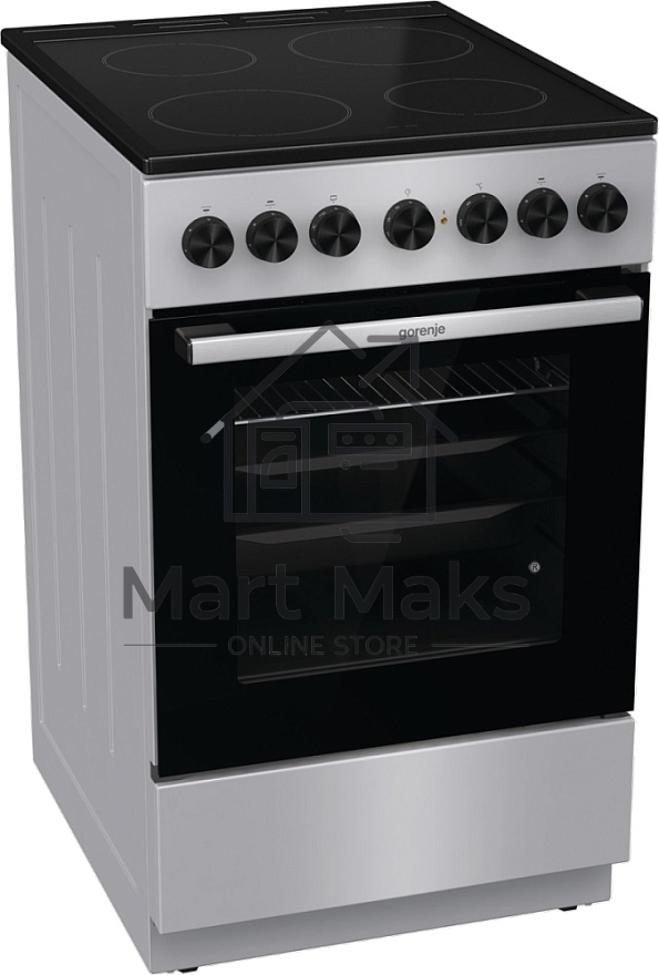 Плита электрическая Gorenje GEC5B41SG серый, конфорок 4 шт, духовка 62 л, 50 см x 85 см x 59.4 см