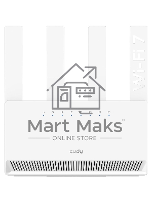 Маршрутизатор Cudy BE3600 Gigabit Dual Band Wi-Fi 7 Mesh Router, Chipset Broadcom, 802.11be/ax/ac/a/b/g/n, 2882Mbps at 5GHz + 688Mbps at 2.4GHz, 4 x 10/100/1000Mbps Ports, 4 x 5dBi fixed antennas, WiFi router/AP/ Repeater/WISP Mode, PPTP/L2TP/OpenVPN/Wire