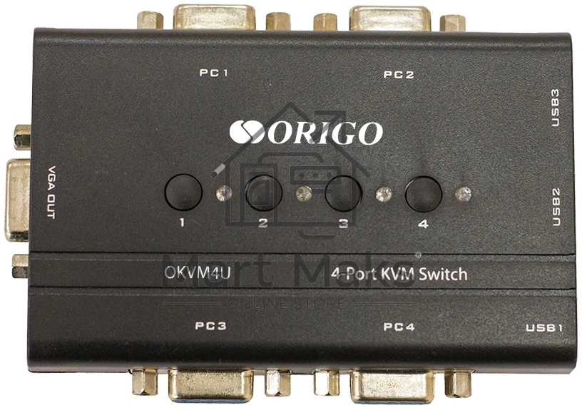 KVM-переключатель ORIGO OKVM4U/A1A, 4-портовый, с портами VGA и USB