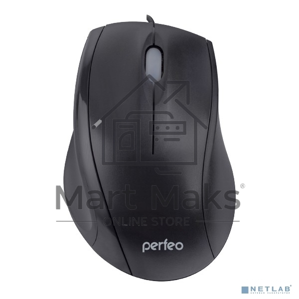 Мышь проводная Perfeo CLASS черный, 1000 dpi, USB, кнопки - 3
