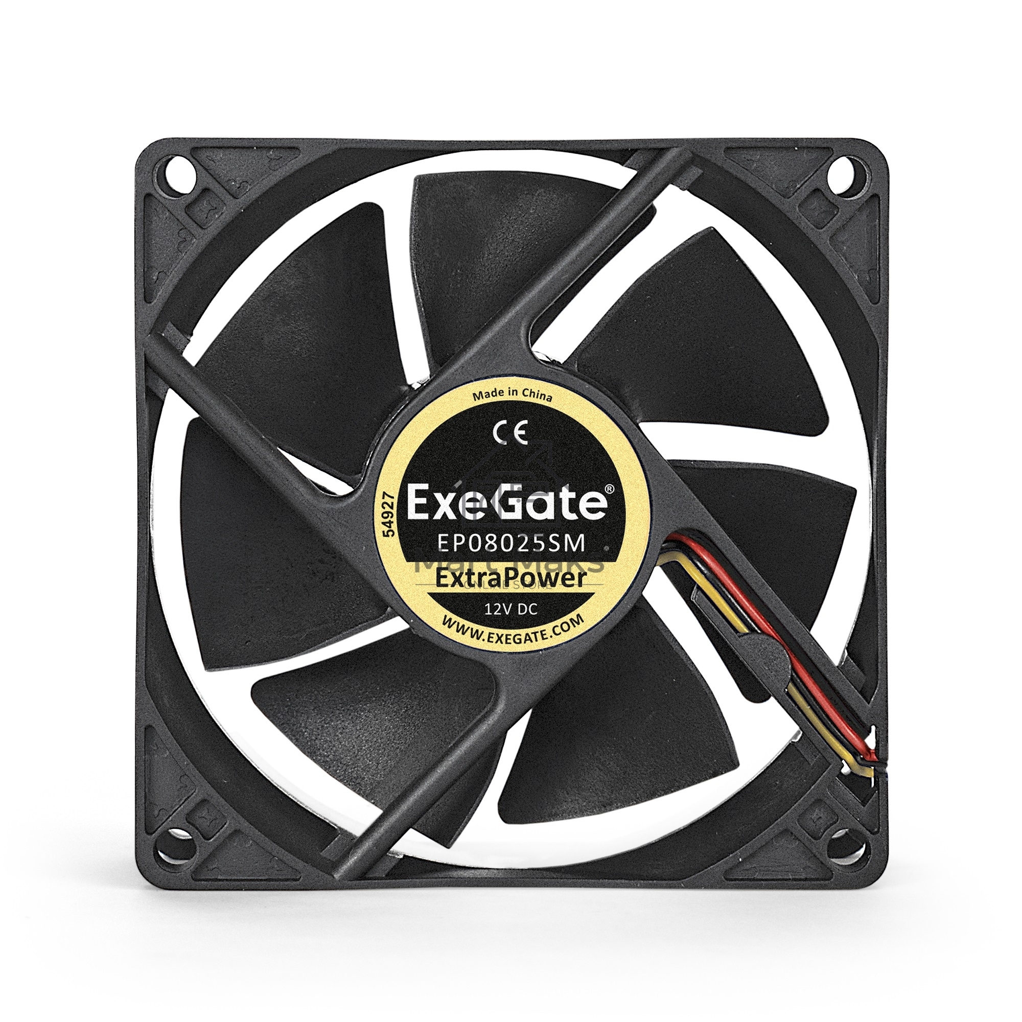 Вентилятор для корпуса ExeGate ExtraPower EP08025SM черный, 80 мм, 2500 об/мин, 25.5 дБ, 2 pin
