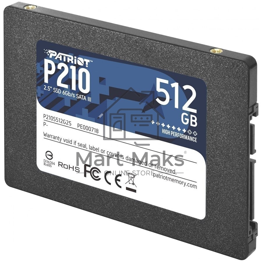 Накопитель SSD Patriot P210, 512GB, SATA III, 2.5