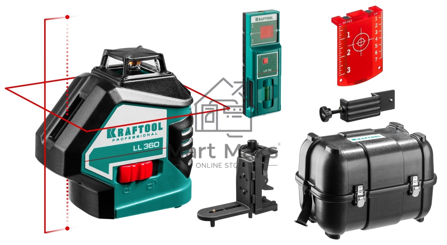 Уровни лазерные KRAFTOOL 34645-4  ''ll360-4'' 360 градусов 20м / 70м детектор