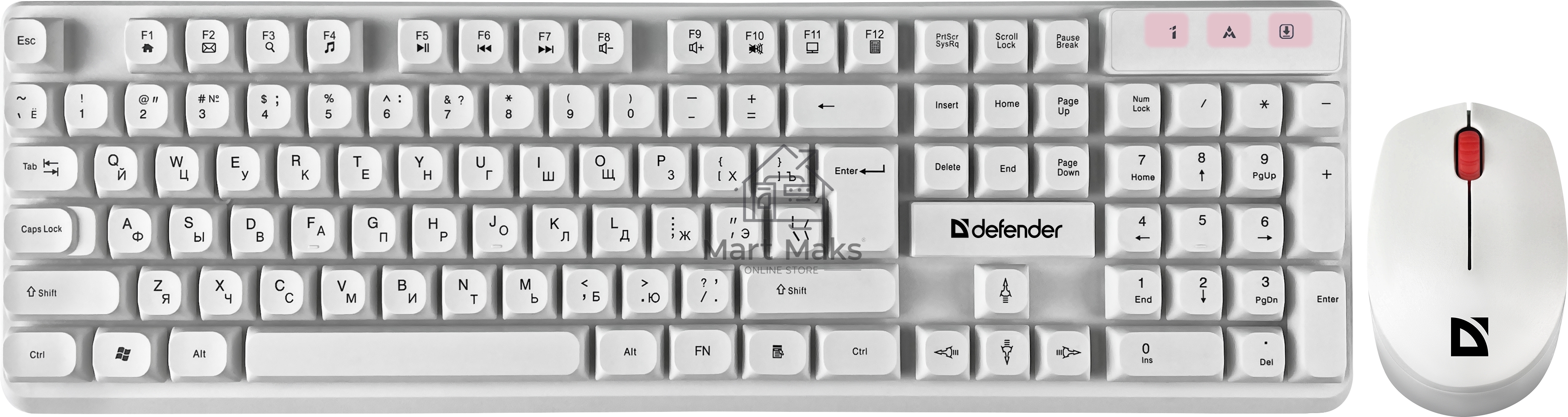 Клавиатура + мышка Defender MILAN C-992 RU WHITE