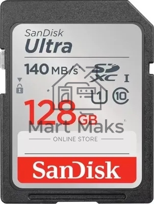 Флеш карта SD 128GB SanDisk SDXC Class 10 UHS-I Ultra 140MB/s