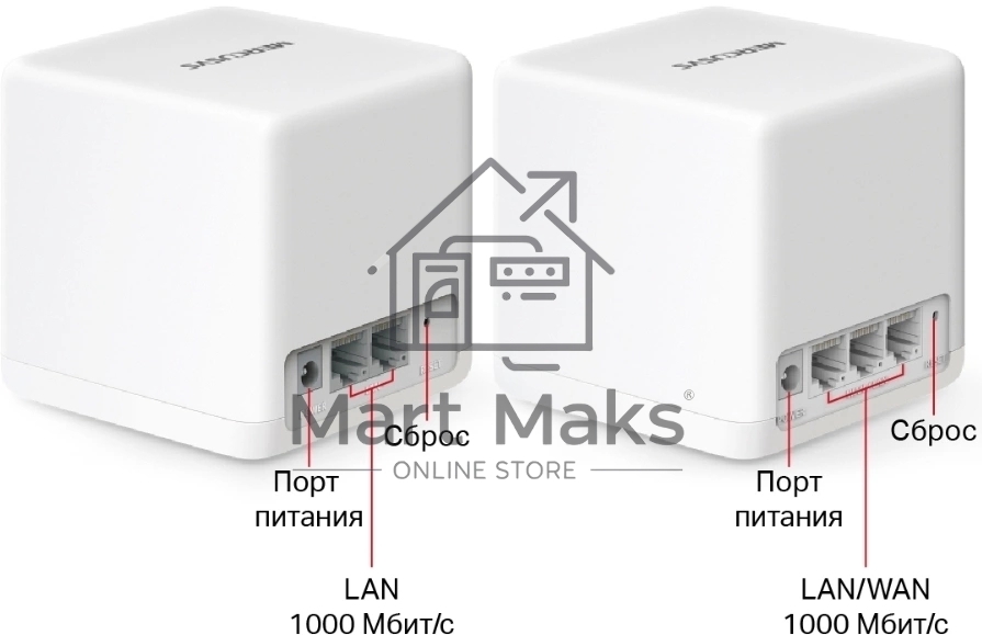 Бесшовный Mesh роутер Mercusys Halo H60X(2-pack) AX1500 10/100/1000BASE-TX белый (упак.:2шт)