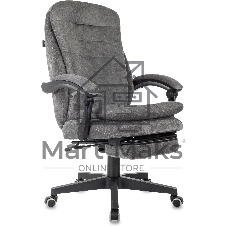 Кресло руководителя Бюрократ T-9950MSG-F Fabric серый Light-19, крестов. пластик, подст. для ног